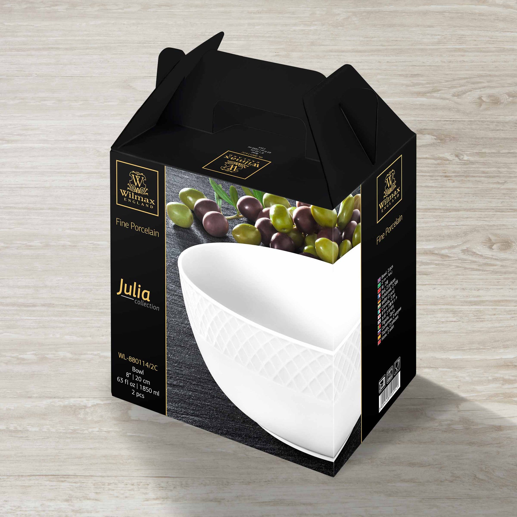Wilmax Schale 20 cm 1850 ml Weiß Porzellan 2er Set WL-880114/2C