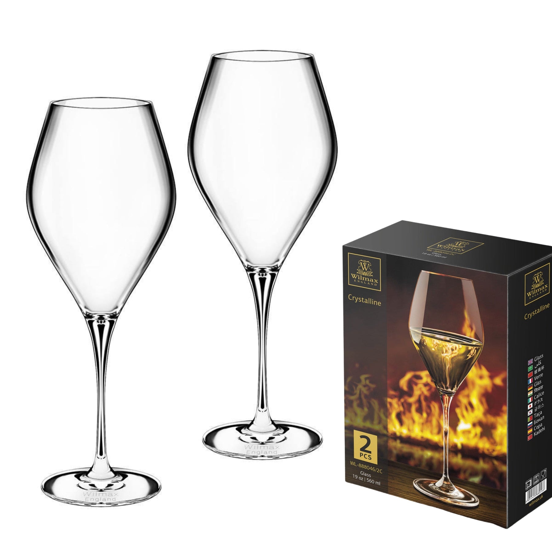Wilmax Weinglas konisch 560 ml Kristallglas Transparent 2er Set WL-888046/2C