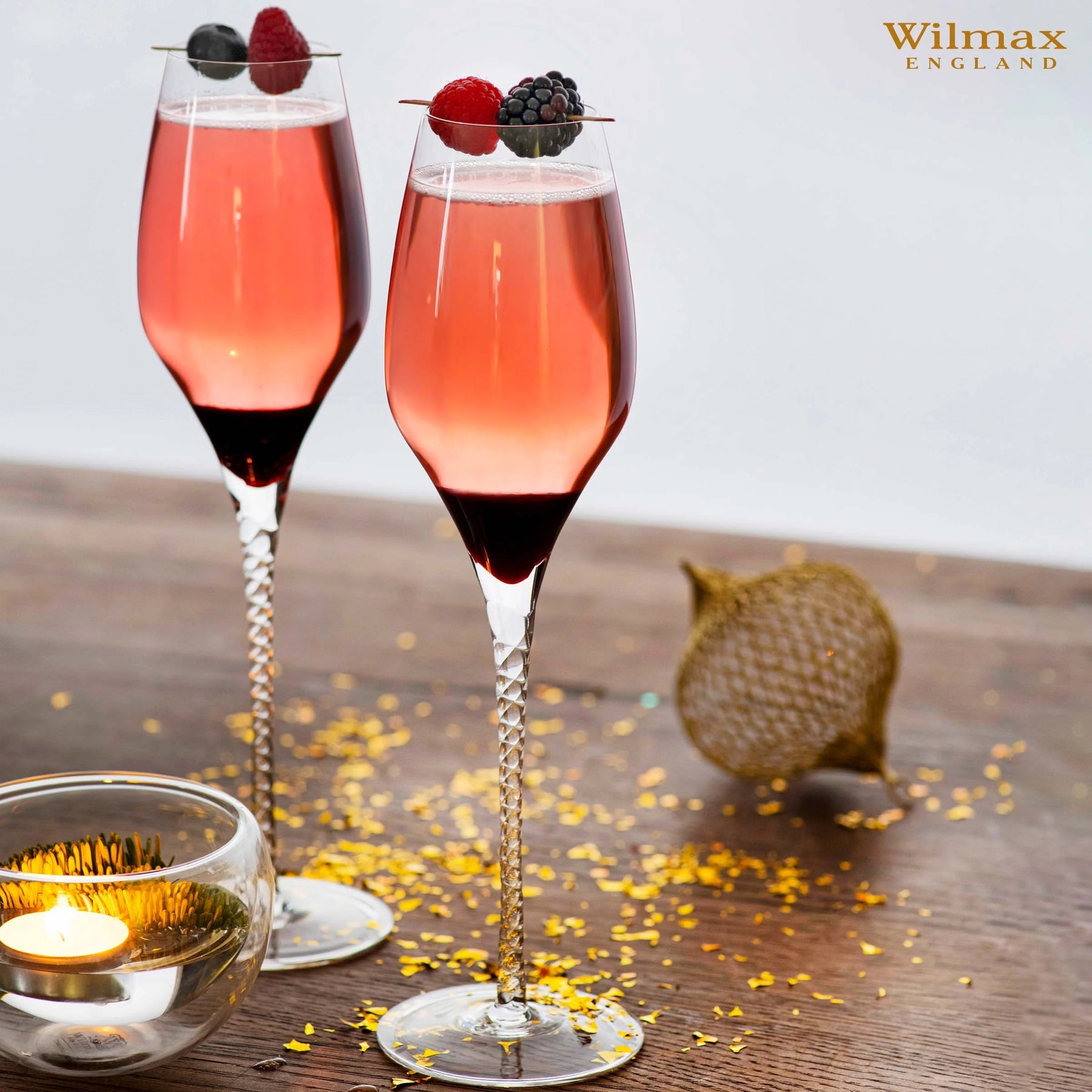 Wilmax Champagnerflöte 300 ml Kristallglas Transparent 2er Set WL-888104/2C