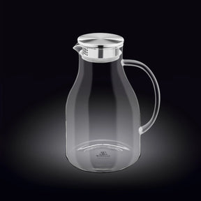 Wilmax Borosilikat Glas Krug mit Edelstahl-Deckel