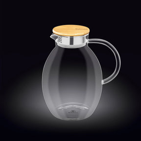 Wilmax Karaffe 1900 ml Thermoglas mit Bambusdeckel Transparent WL-888216/A