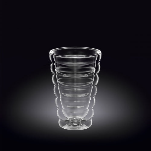 Wilmax Doppelwandiger Thermoglas Becher 250 ml Transparent WL-888416/A