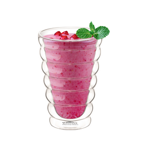 Wilmax Doppelwandiger Thermoglas Becher 400 ml Transparent WL-888418/A