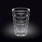 Wilmax Doppelwandiger Thermoglas Becher 400 ml Transparent WL-888418/A