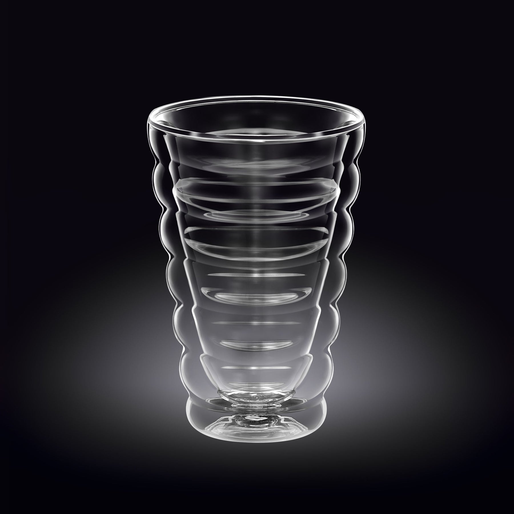 Wilmax Doppelwandiger Thermoglas Becher 400 ml Transparent WL-888418/A