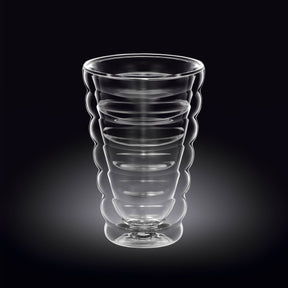 Wilmax Doppelwandiger Thermoglas Becher 400 ml Transparent WL-888418/A