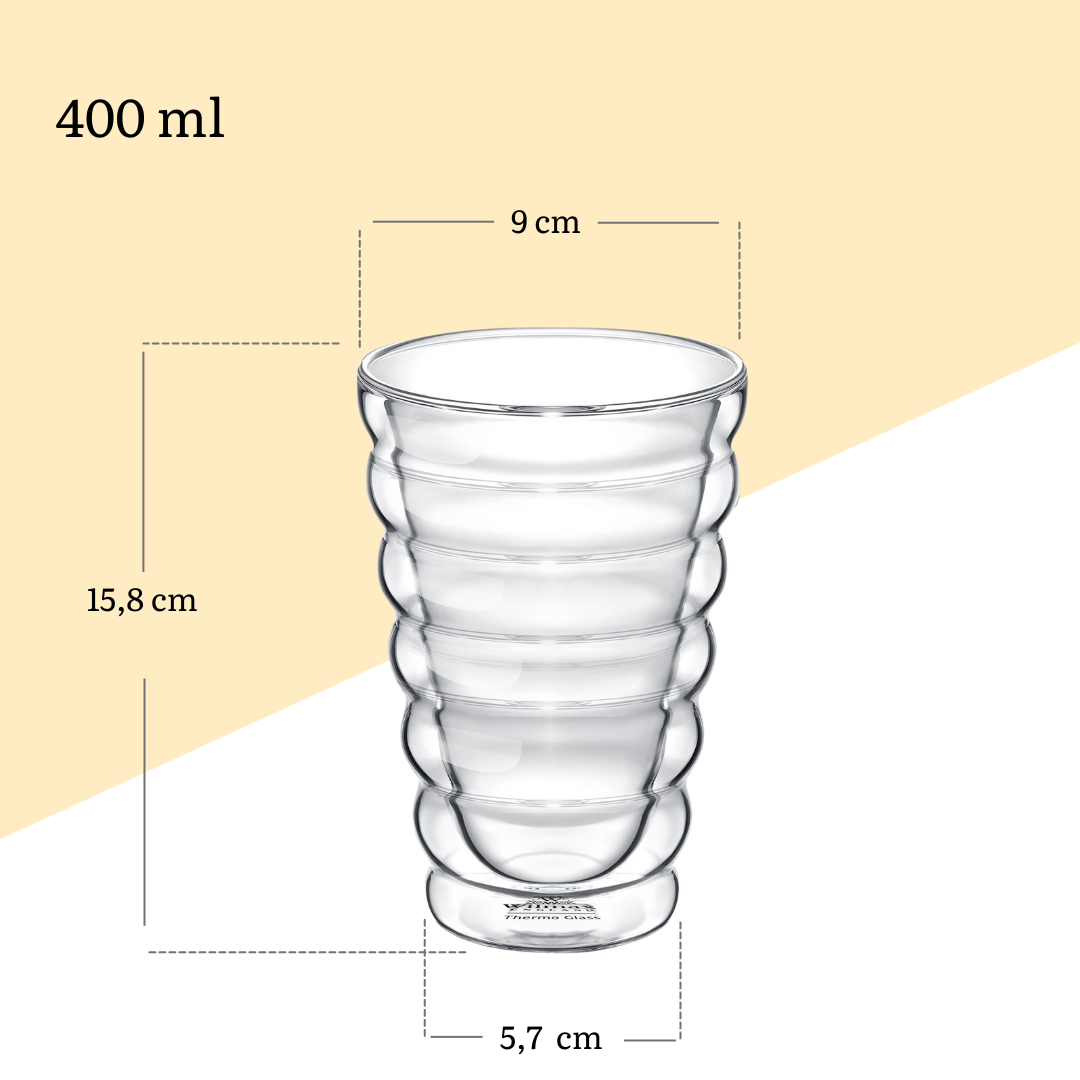 Wilmax Doppelwandiges Thermoglas 400 ml 6er Set WL-888418/A6