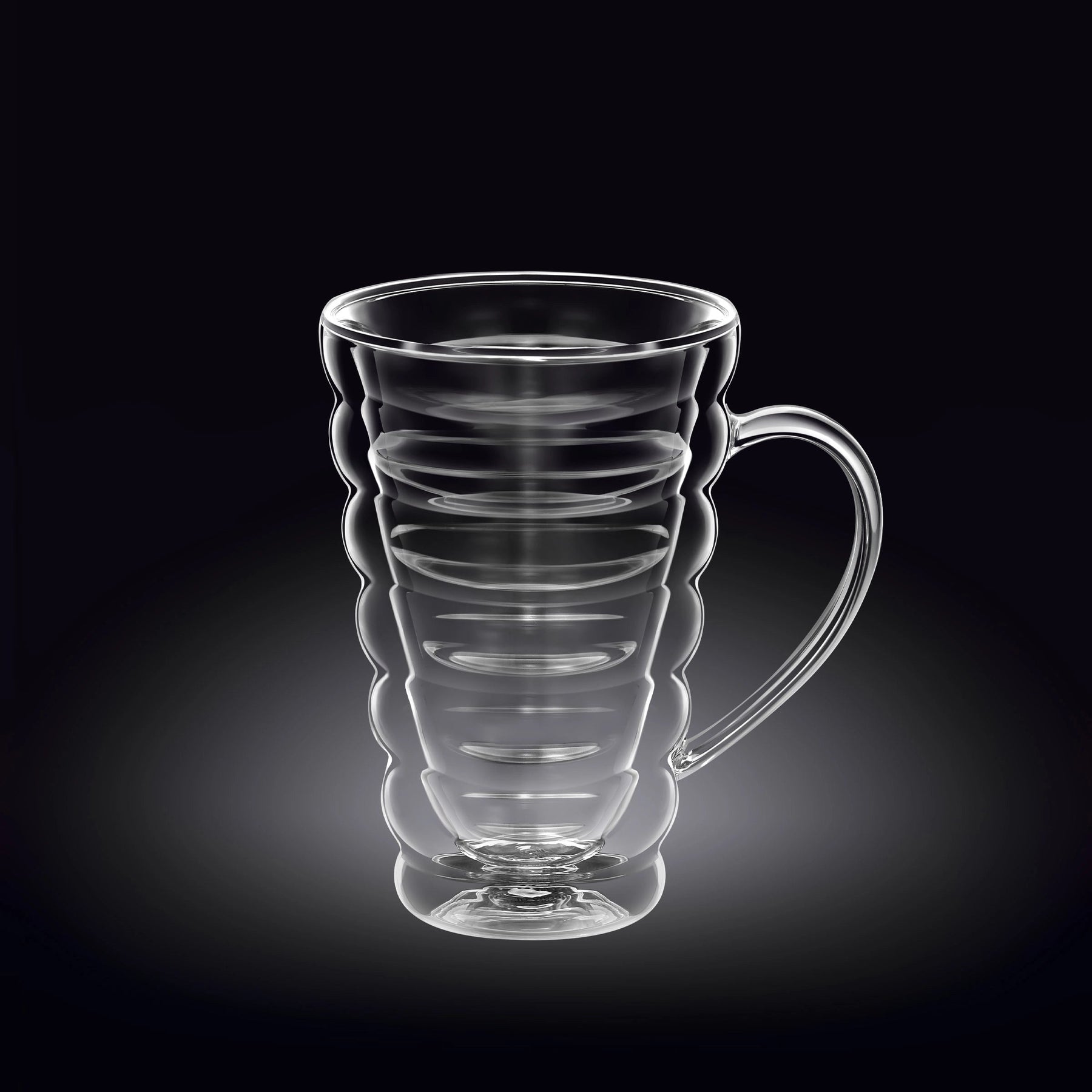 Wilmax Doppelwandige Thermoglas-Tasse mit Henkel