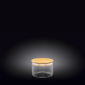 Wilmax Vorratsglas 400 ml mit Bambusdeckel 3er Set WL-888501/A3