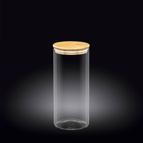 Wilmax Vorratsglas 2000 ml mit Bambusdeckel Transparent WL-888510/A