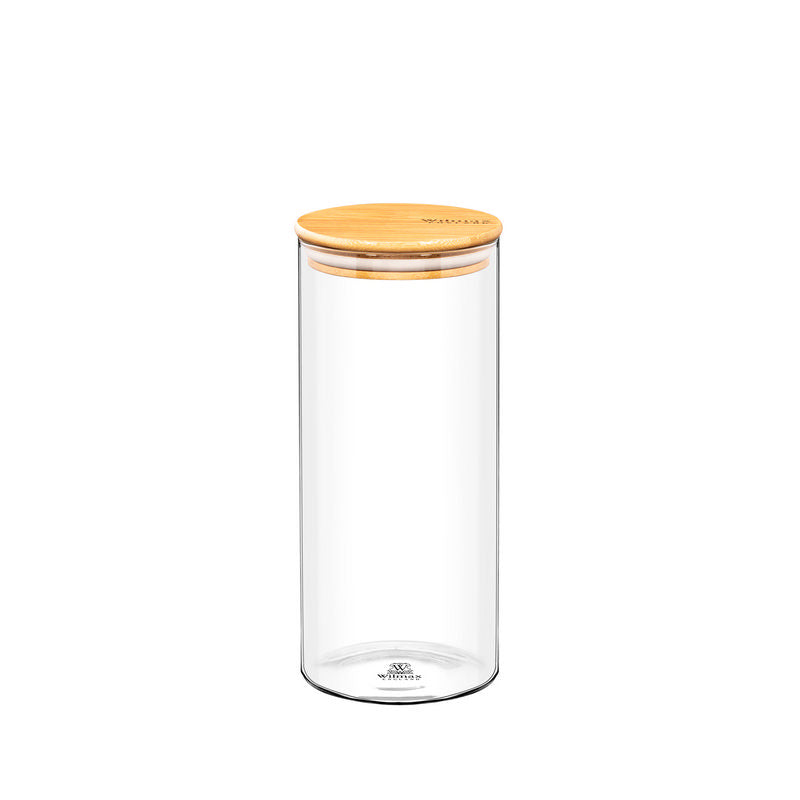 Wilmax Vorratsglas 2000 ml mit Bambusdeckel Transparent WL-888510/A