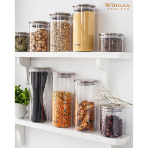 Wilmax Vorratsglas mit Metalldeckel – 2000 ml (10 × 30,5 cm)