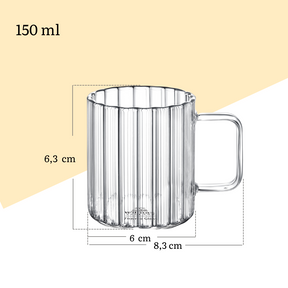 Wilmax Rillentasse 150 ml Thermoglas 6er Set WL-888613/A6