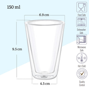 Wilmax Doppelwandiges Glas 300 ml Transparent WL-888705/A