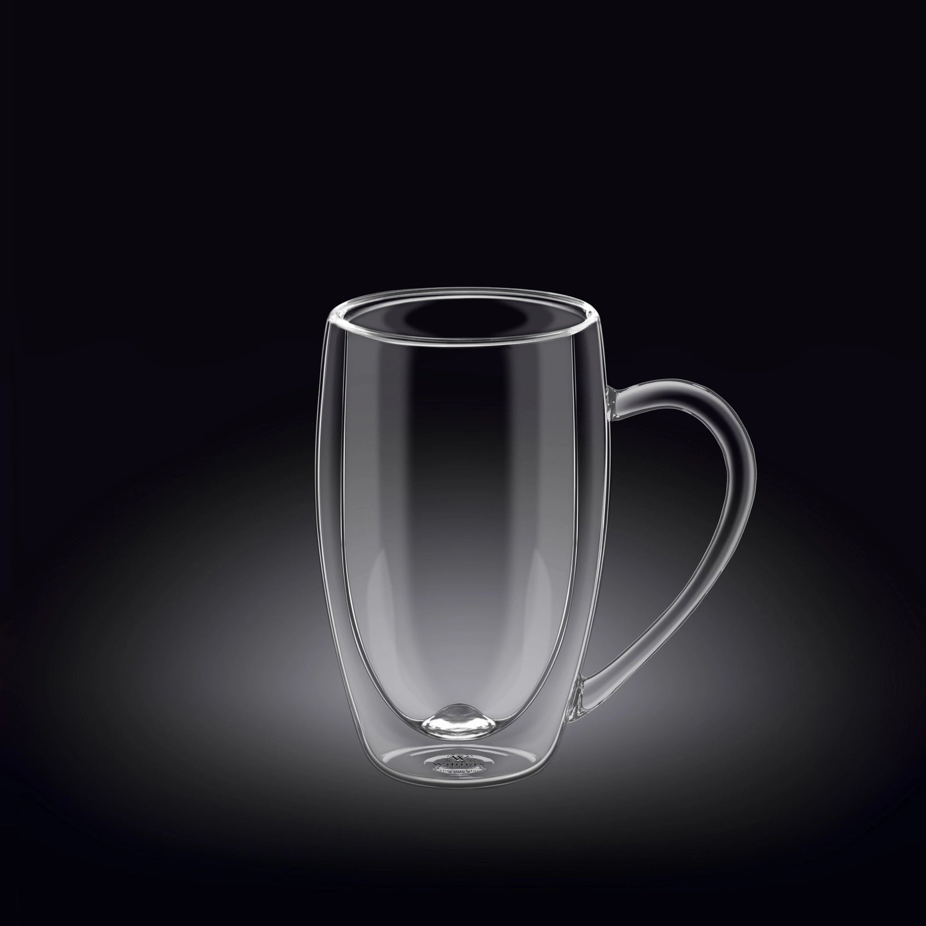 Wilmax Doppelwandige Thermoglas-Tasse mit Henkel