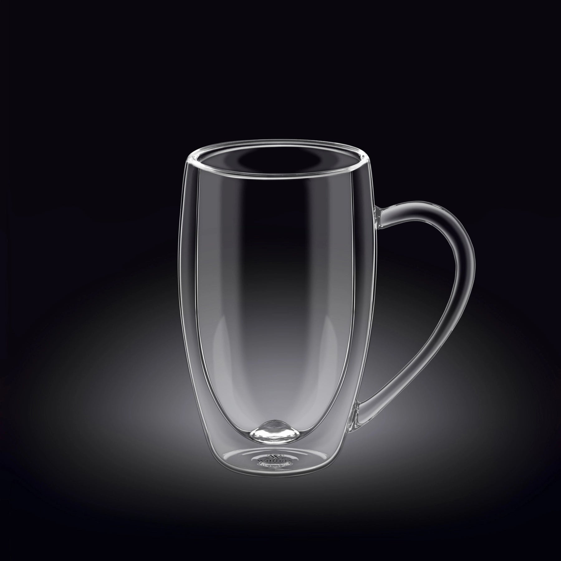 Wilmax Doppelwandige Thermoglas-Tasse mit Henkel