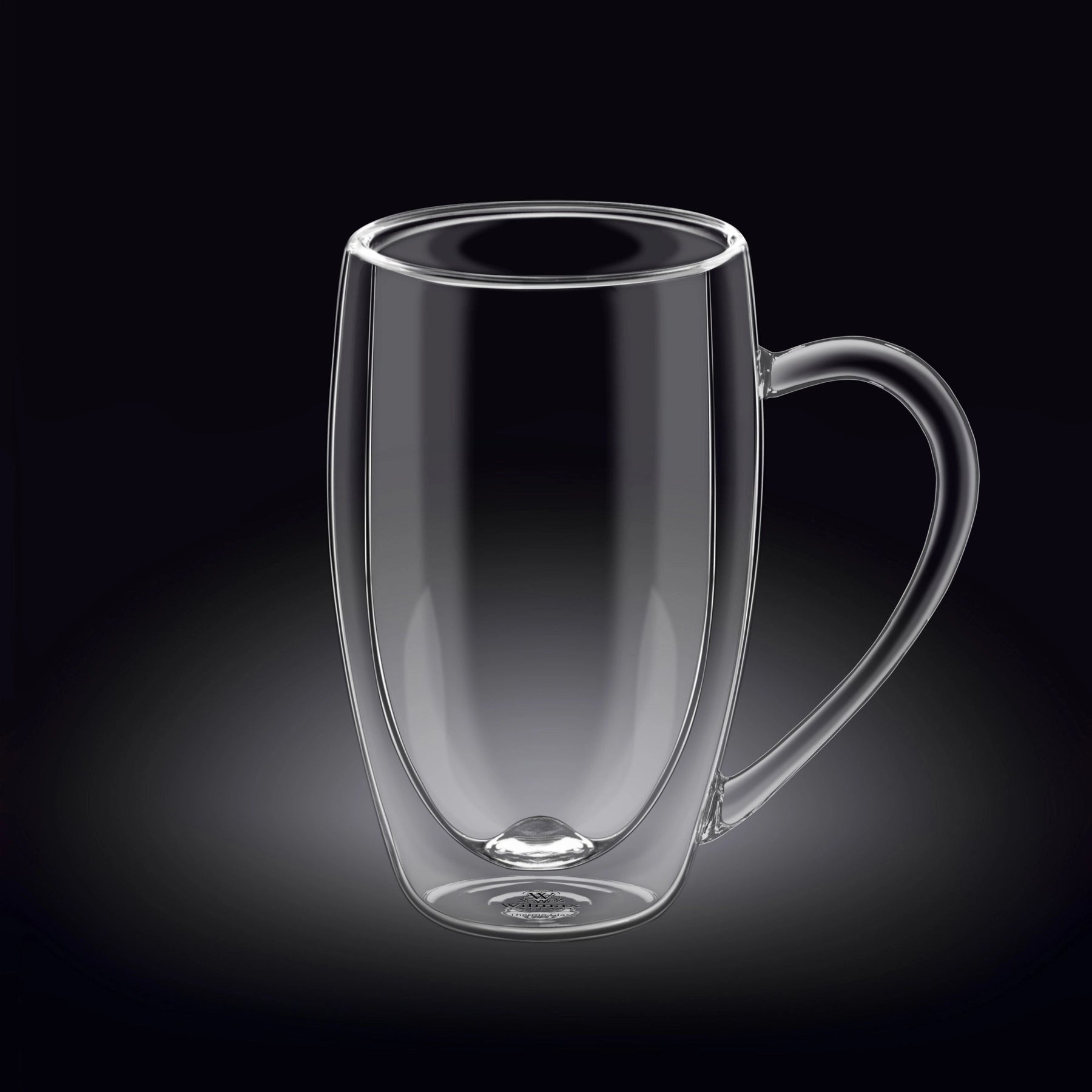 Wilmax Doppelwandige Thermoglas-Tasse mit Henkel