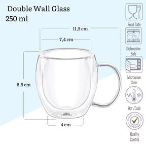 Wilmax Doppelwandige Tasse 200 ml Transparent WL-888745/A