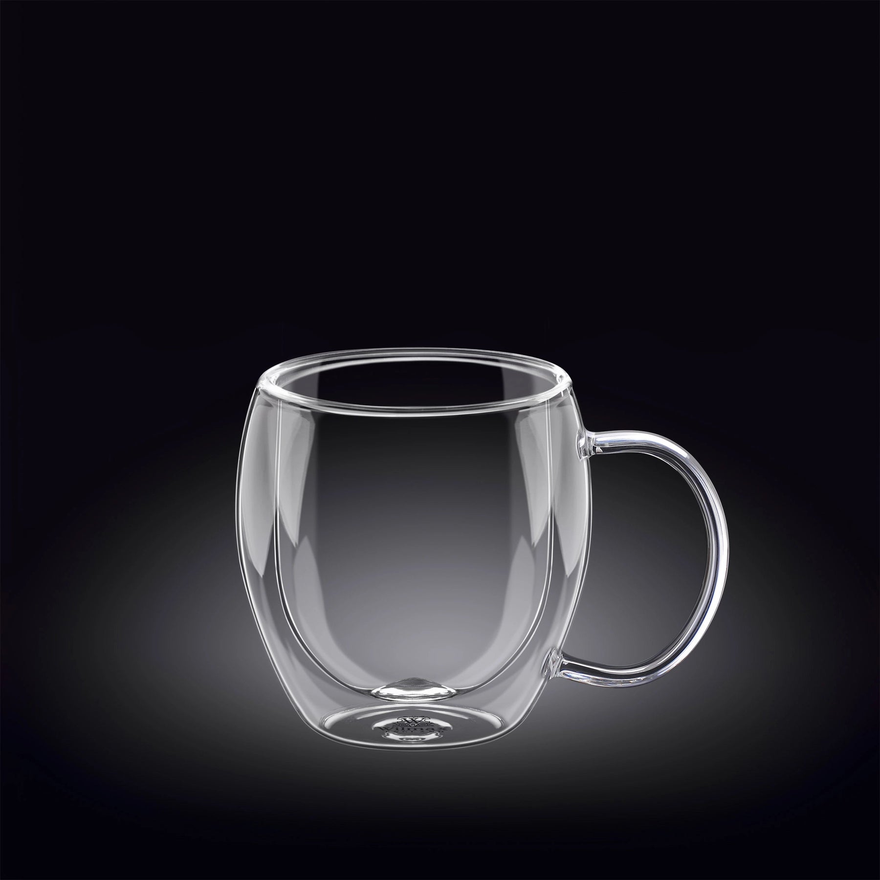 Wilmax Doppelwandige Thermoglas-Tasse mit Henkel
