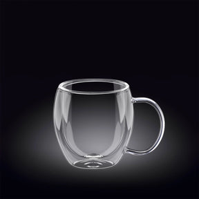 Wilmax Doppelwandiger Glasbecher 250 ml Transparent WL-888746/A