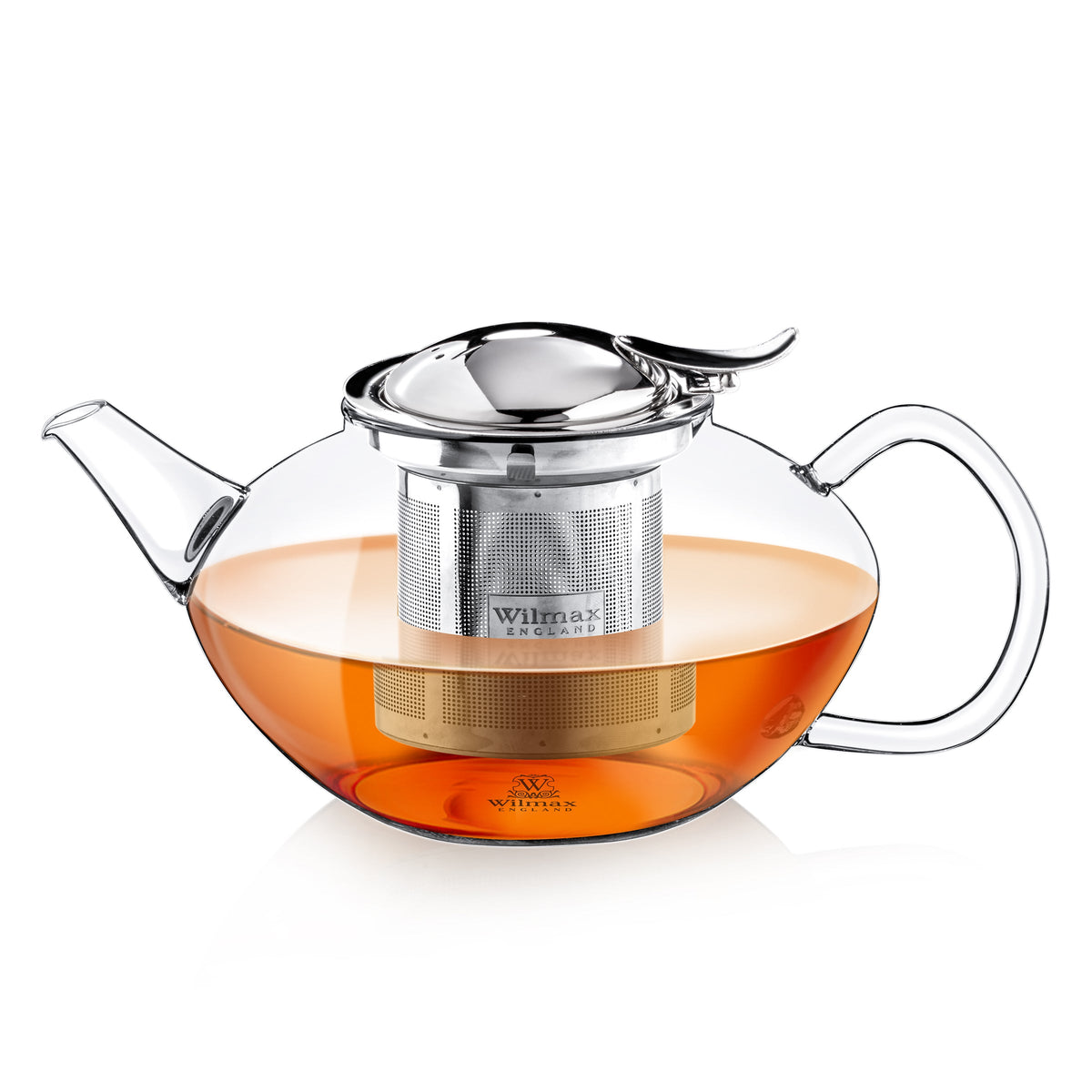 Wilmax Teekanne 1550 ml Thermoglas Edelstahlfilter WL-888806/A
