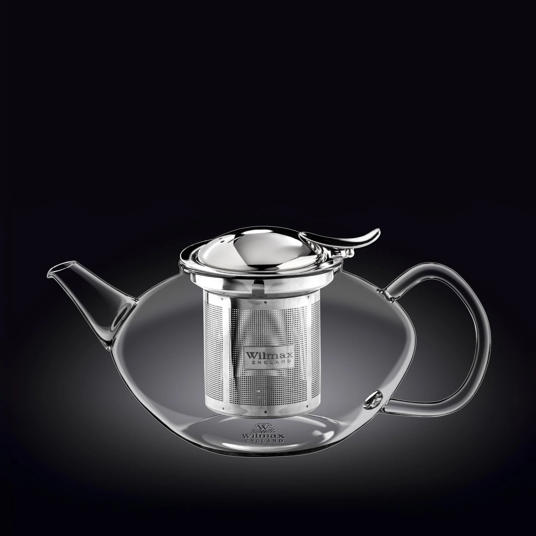 Wilmax Thermoglas Teekanne mit Edelstahlfilter