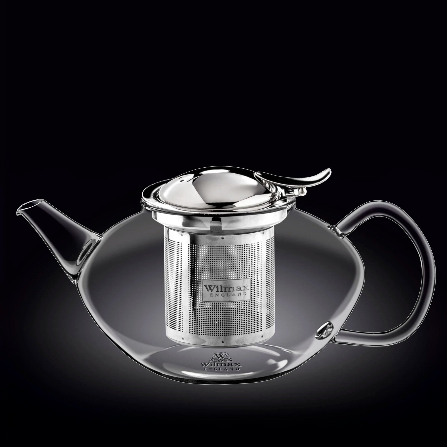 Wilmax Teekanne 1550 ml Thermoglas Edelstahlfilter WL-888806/A