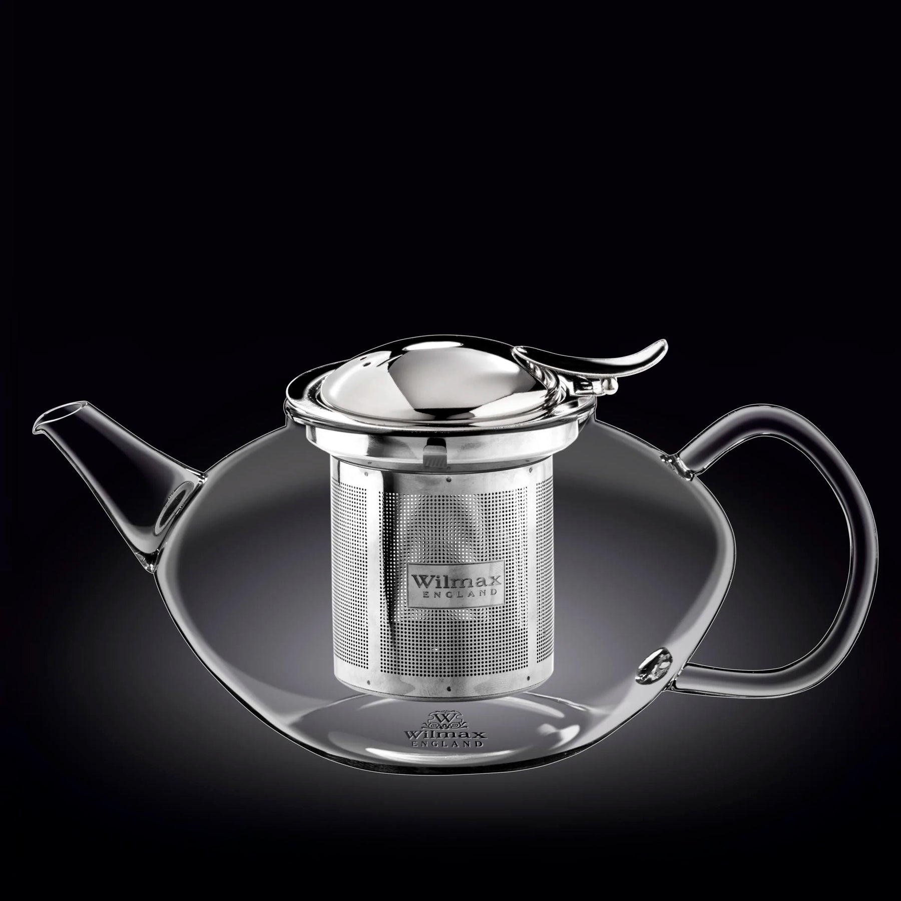 Wilmax Teekanne 1550 ml Thermoglas Edelstahlfilter WL-888806/A