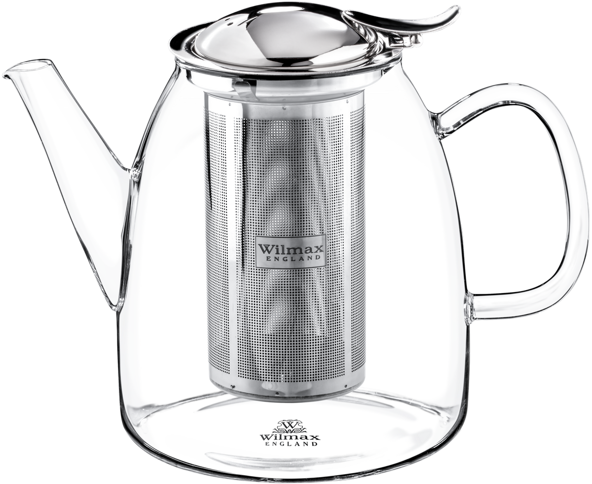 Wilmax Teekanne 600 ml Borosilikatglas Edelstahlfilter WL-888807/A