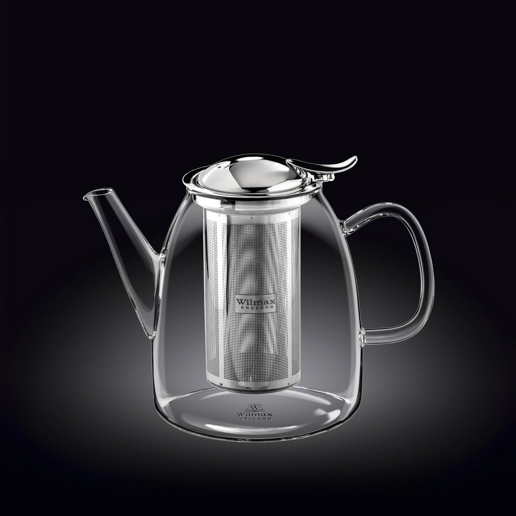 Wilmax Teekanne 950 ml Borosilikatglas Edelstahlfilter
