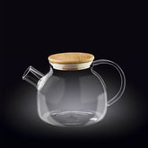 Wilmax Teekanne 950 ml Thermoglas Federfilter Bambusdeckel WL-888810/A