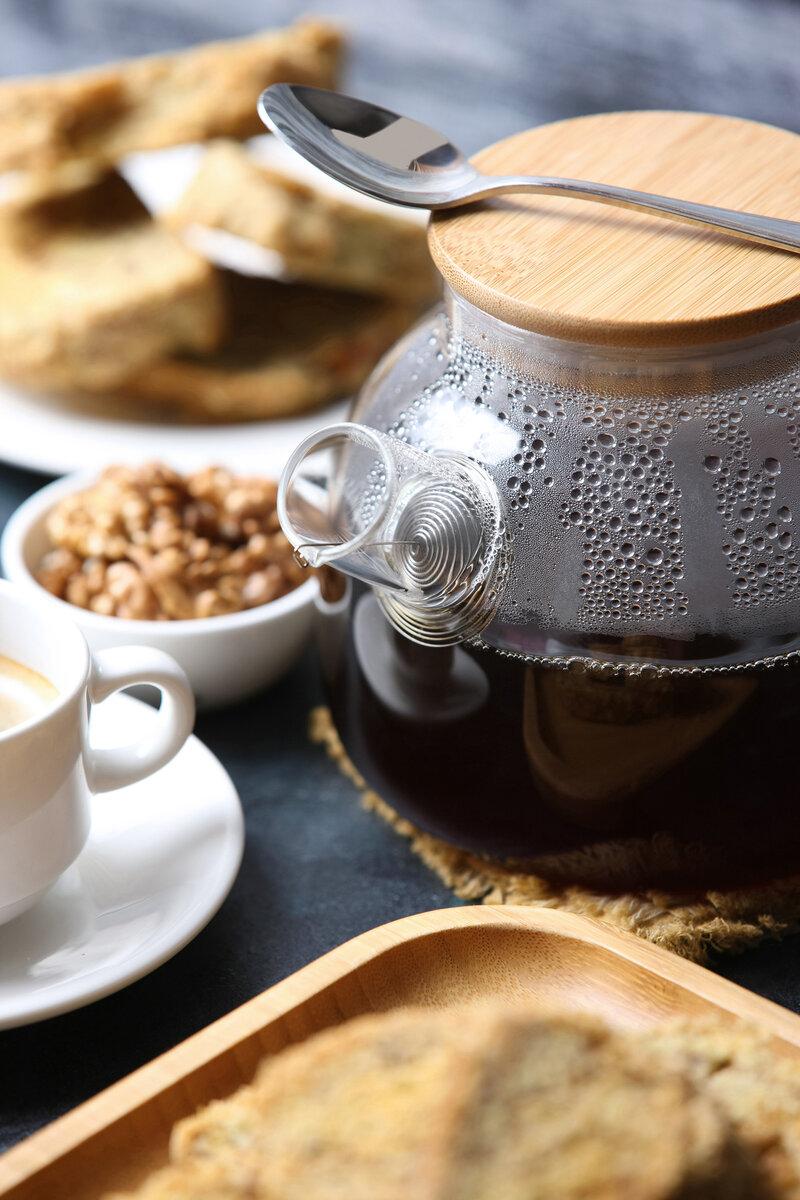 Wilmax Teekanne 950 ml aus hitzebeständigem Thermo-Glas