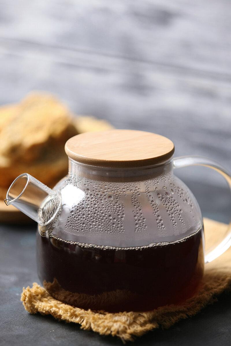 Wilmax Teekanne 950 ml aus hitzebeständigem Thermo-Glas