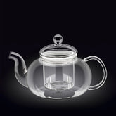 Wilmax Teekanne 1550 ml Glas mit Glasdeckel Transparent WL-888814/A