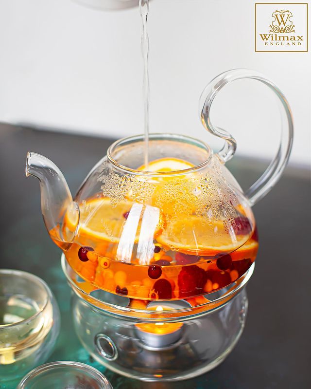 Wilmax Teekanne 800 ml hitzebeständiges Borosilikatglas