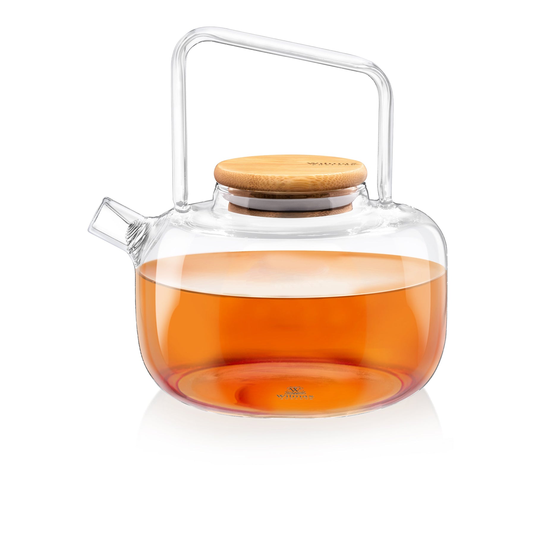 Wilmax Teekanne 1000 ml mit Federfilter Bambusdeckel WL-888821/A