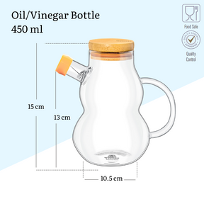 Wilmax Ölflasche 450 ml Glas mit Ausgießer und Filter WL-888961/A