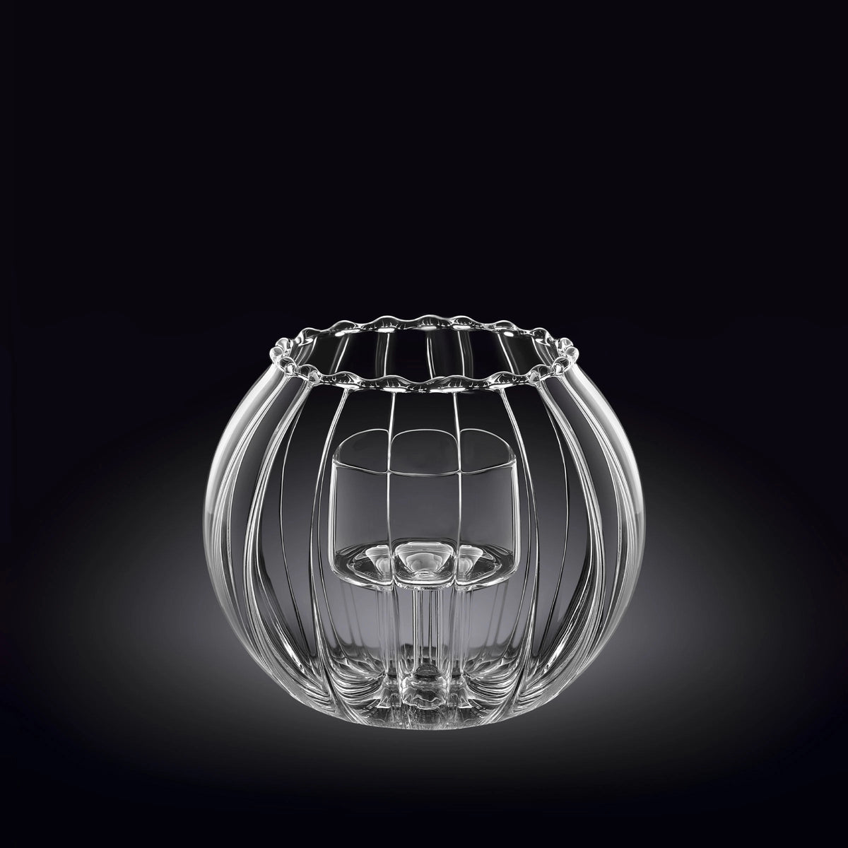 Wilmax Teelichthalter aus Thermoglas 12 x 10 cm