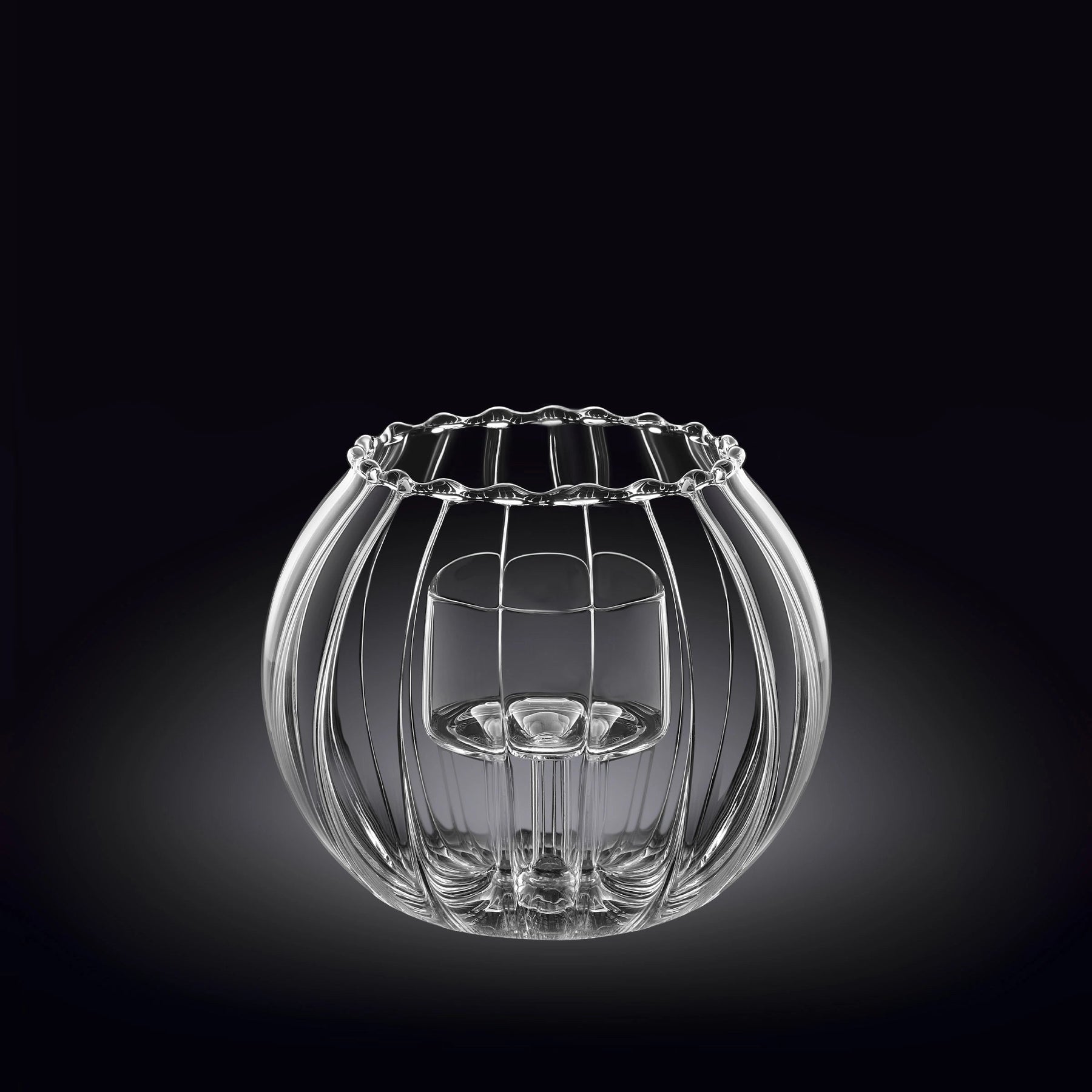 Wilmax Teelichthalter aus Thermoglas 12 x 10 cm