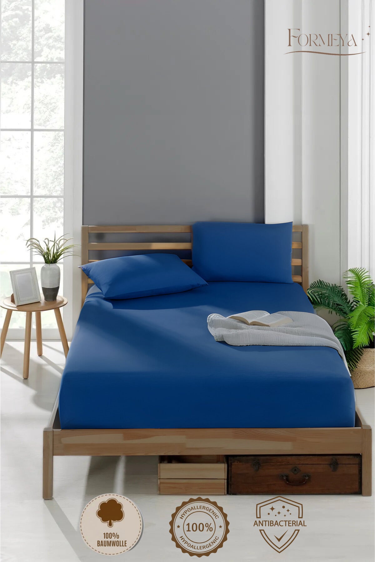 100% Cotton Single/Double Fitted Sheet Fitted Combed Sheet