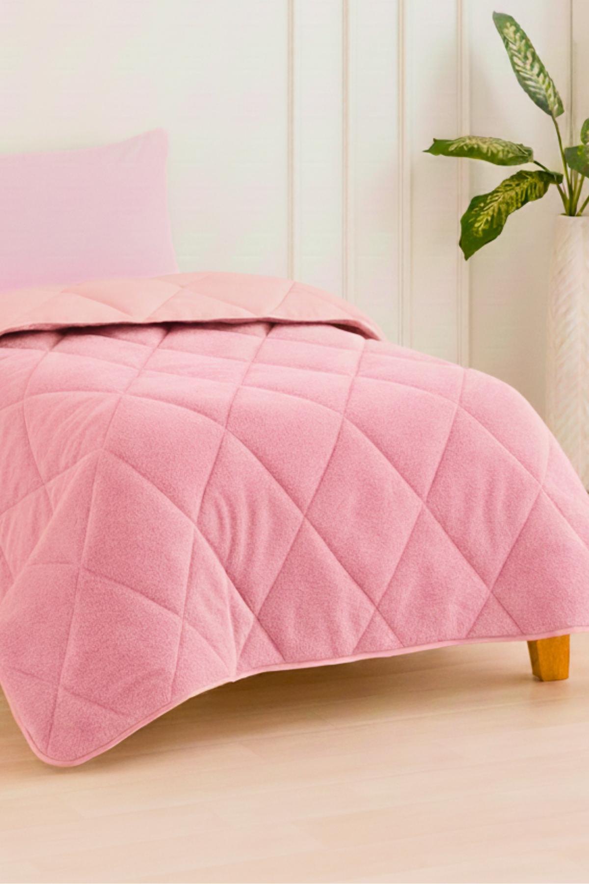 Wellsoft Bettdecke Rosa 135x200 cm - Wendbare Ganzjahresdecke, Doppelseitiges Steppbett mit 300 g/m² Füllung, Weich & Pflegeleicht