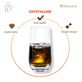 Wilmax Longdrinkglas 540 ml Kristallglas Transparent 6er Set WL-888022/6A