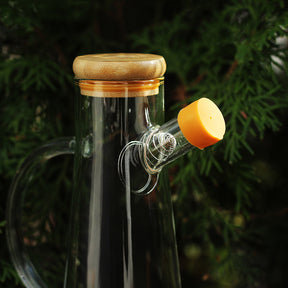 Wilmax Ölflasche 500 ml Glas mit Bambusdeckel WL-888964/A