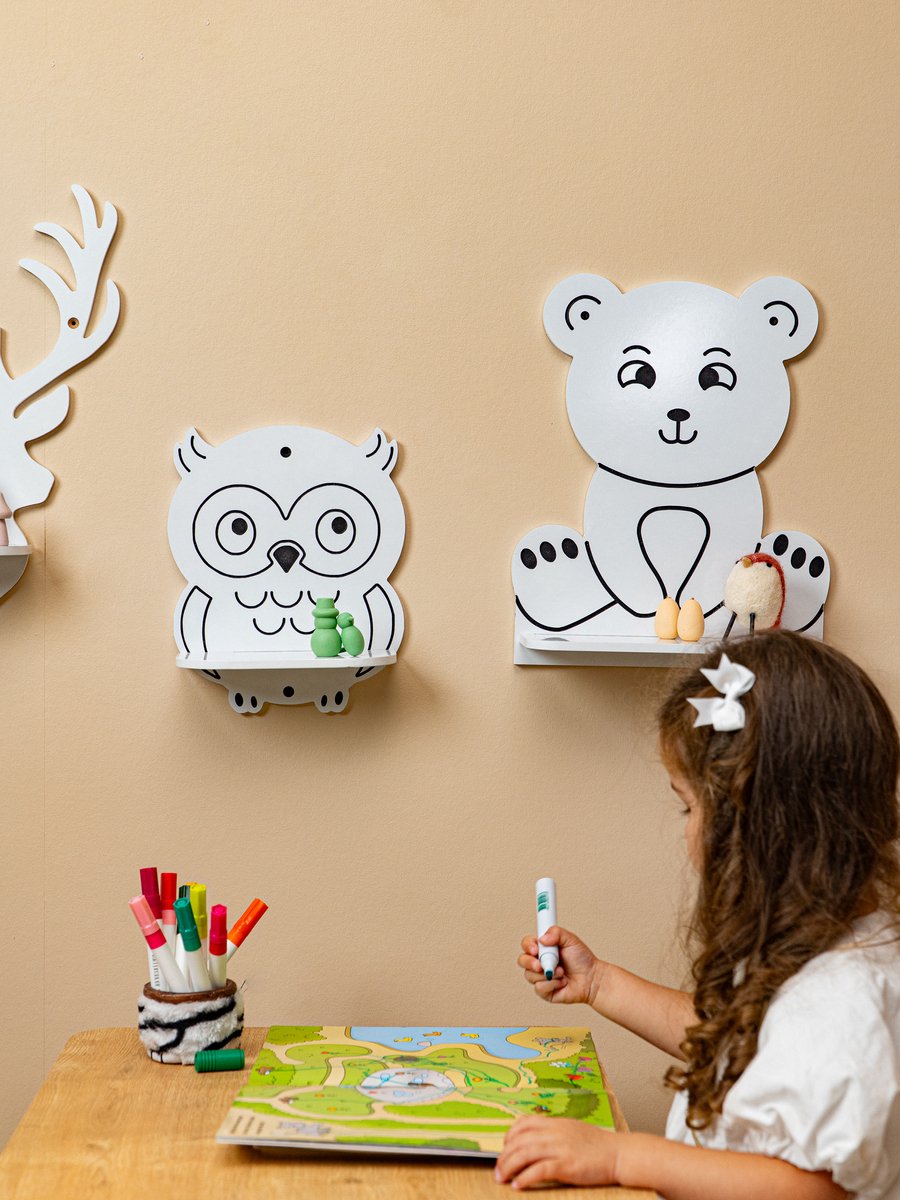 Cozy Collections Tier-Wandregal-Set 3-teilig