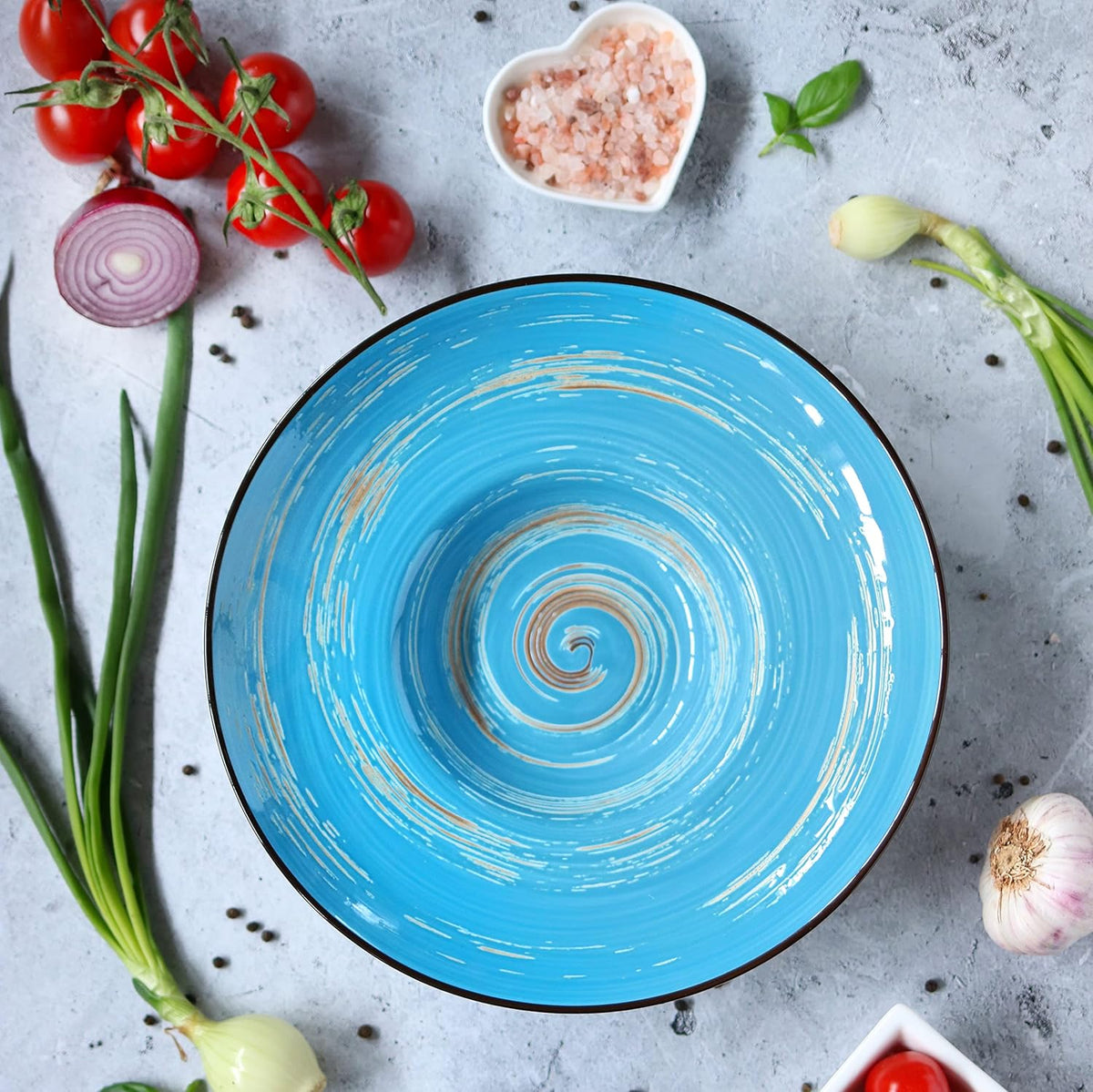 Wilmax Tiefer Teller 24 cm 200 ml Blau Porzellan WL-669625/A