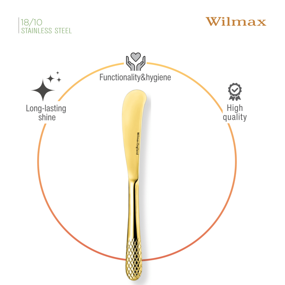 Wilmax Buttermesser 17 cm Edelstahl Gold WL-999247/1B