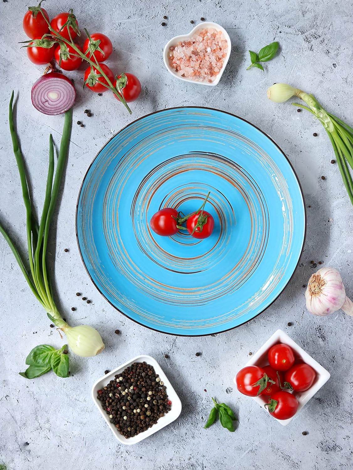 Wilmax Teller 20 cm Blau Porzellan 6er Set WL-669612/A6