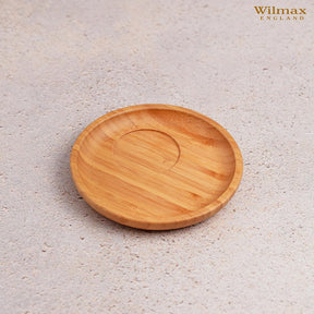 Wilmax Servierset 2x Bambus Teller 17.5 cm 2x Porzellanbecher 460 ml 4er Set WL-771112/A2-WL-993018/A2