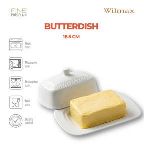 Wilmax Butterdose mit Deckel 18.5x12.5x7.5 cm Porzellan WL-880101601/A