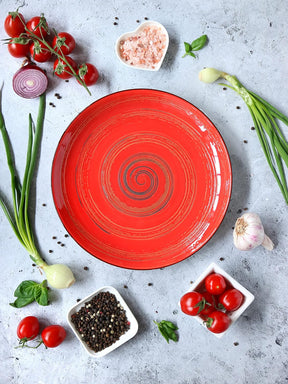 Wilmax Teller 25,5 cm Rot Porzellan WL-669214/A